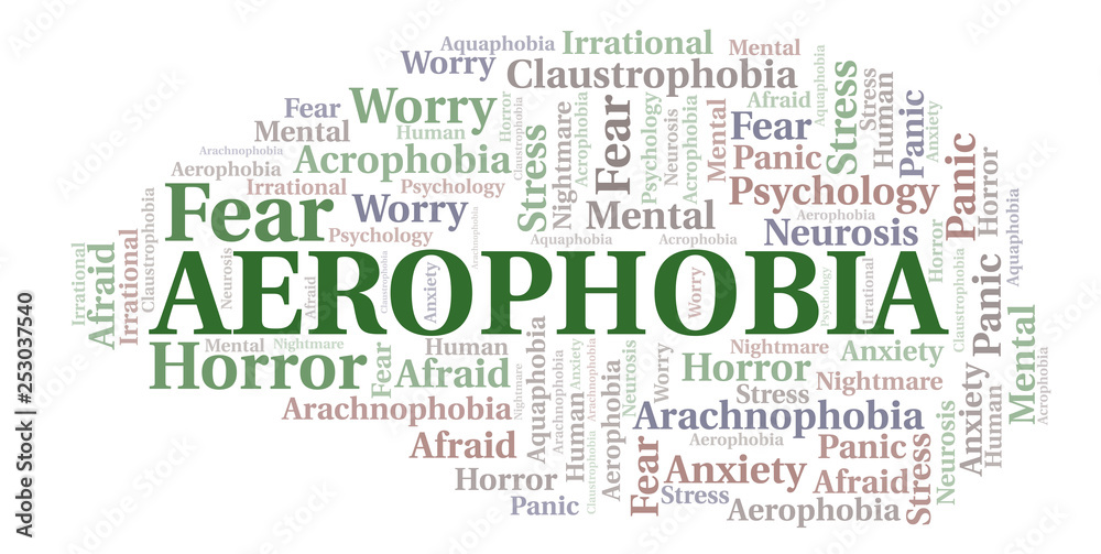 Fototapeta premium Aerophobia word cloud.
