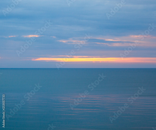 Calm sea in a cloudy morning