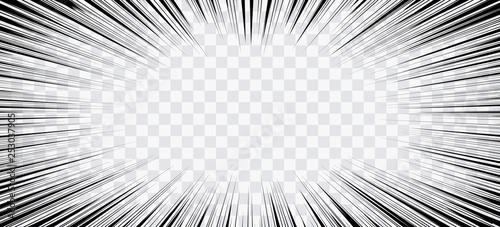 Comic book action lines. Speed lines Manga frame