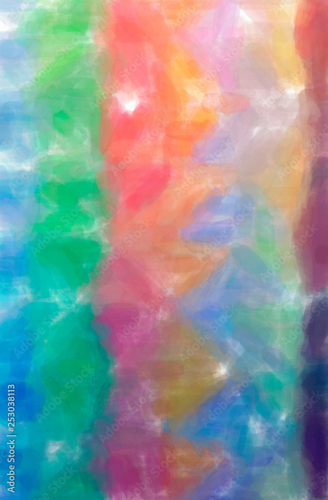 Abstract illustration of blue, yellow, red and green Watercolor background
