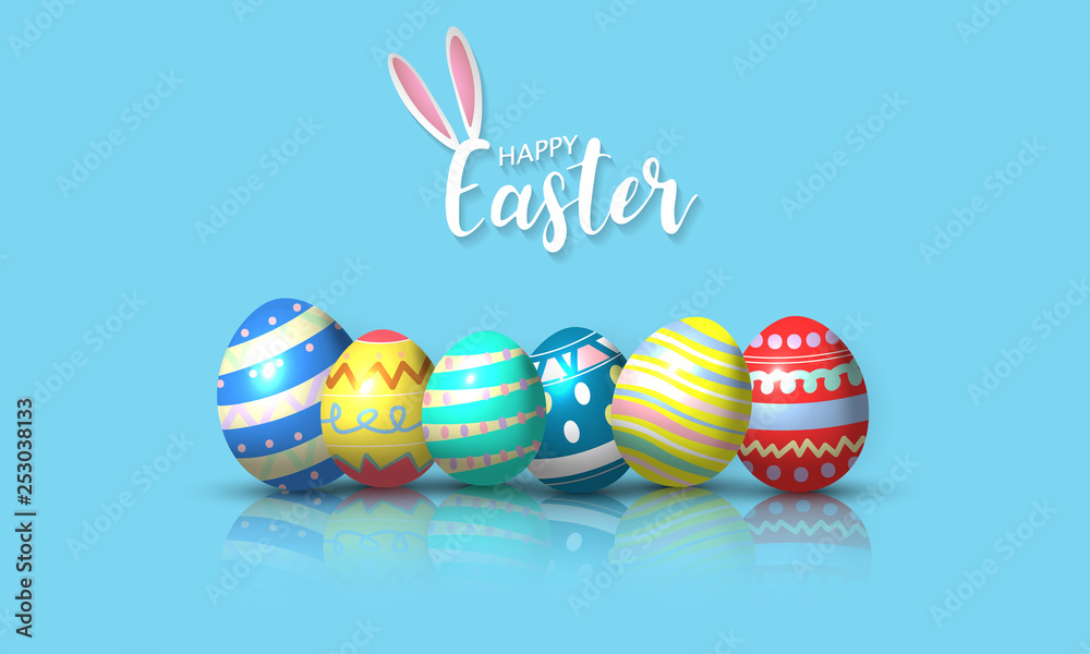 Happy Easter background. Vector illustration.