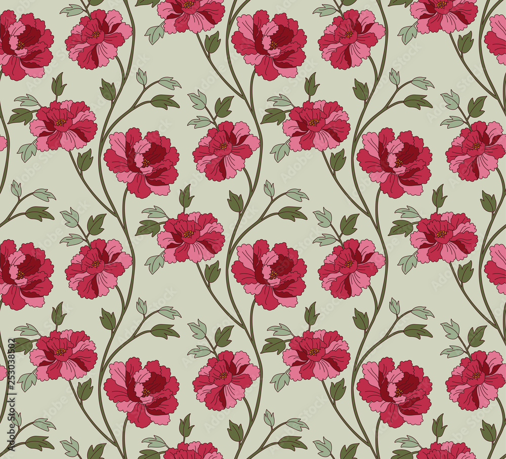 Japanese Carnation Flower Pattern Stock ベクター Adobe Stock
