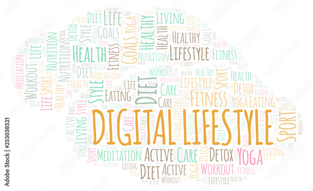 Fototapeta premium Digital Lifestyle word cloud.
