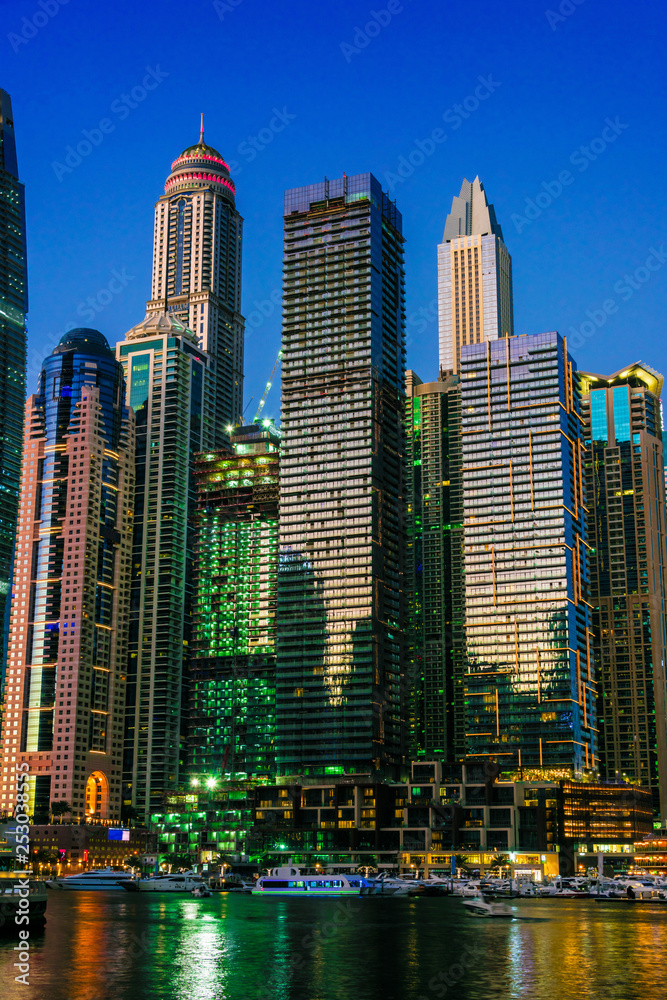 Modern residential architecture of Dubai Marina, UAE Modern residential architecture of Dubai Marina, UAE