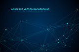 Futuristic abstract vector background blockchain technology. Peer to peer network business concept. Global cryptocurrency blockchain vector banner. Wave flow