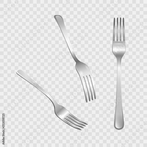 Tela Set of realistic metal forks