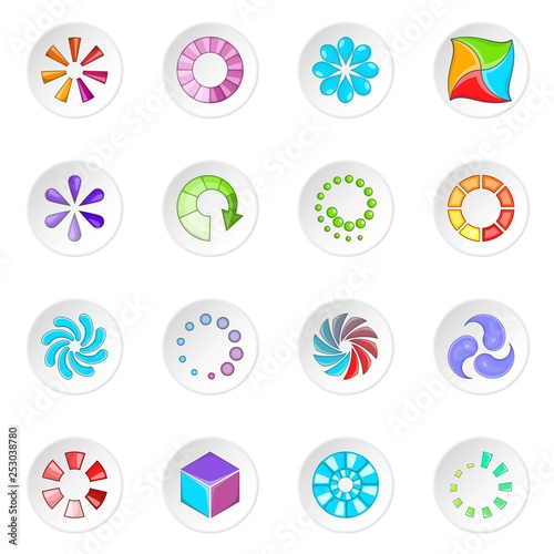Download status icons set. Cartoon illustration of 16 download status vector icons for web