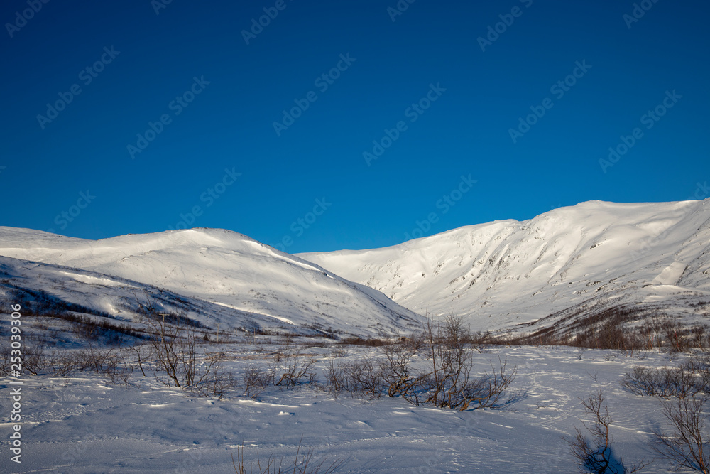 Winter in mountain Tosfjellet Norway