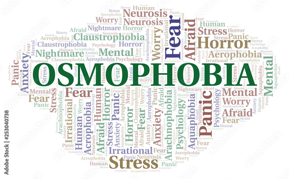Fototapeta premium Osmophobia word cloud.