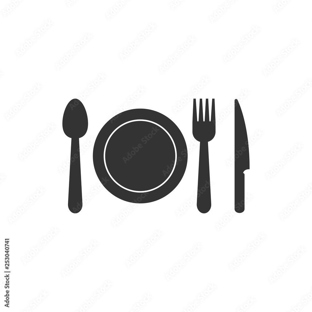 Fototapeta Cutlery icon design template vector isolated