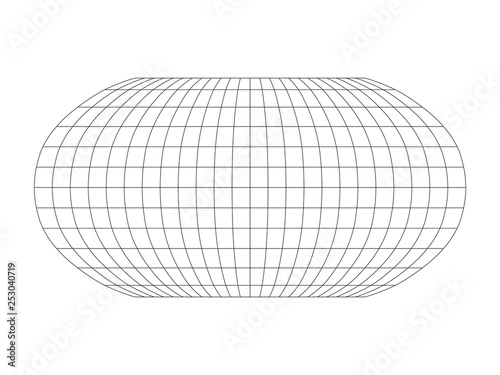 Blank World grid of meridians and parallels. Simple vector illustration