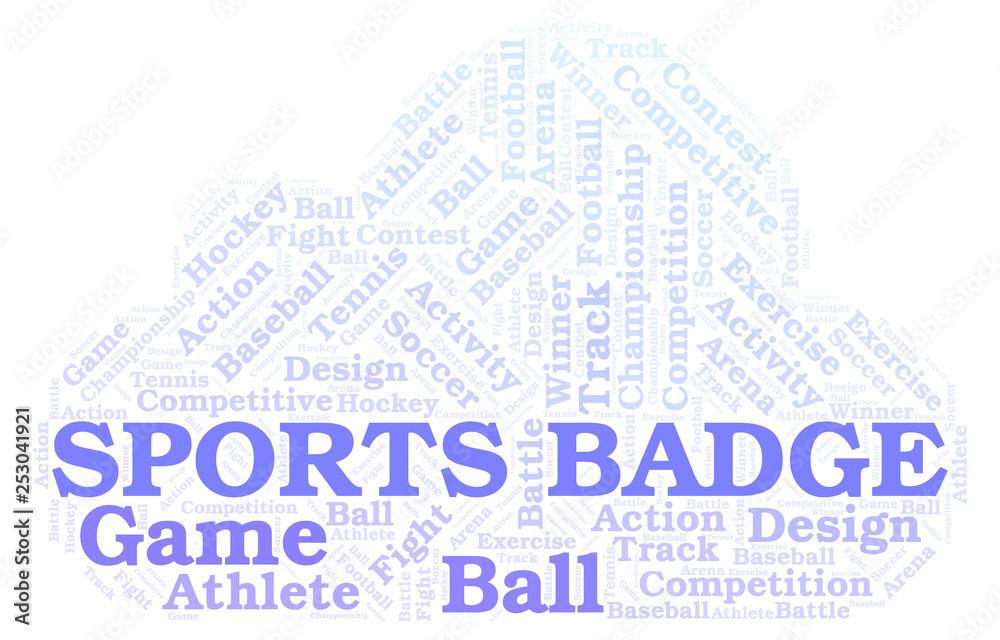 Obraz premium Sports Badge word cloud.
