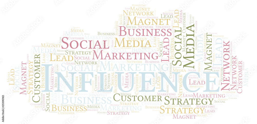 Obraz premium Influence word cloud.