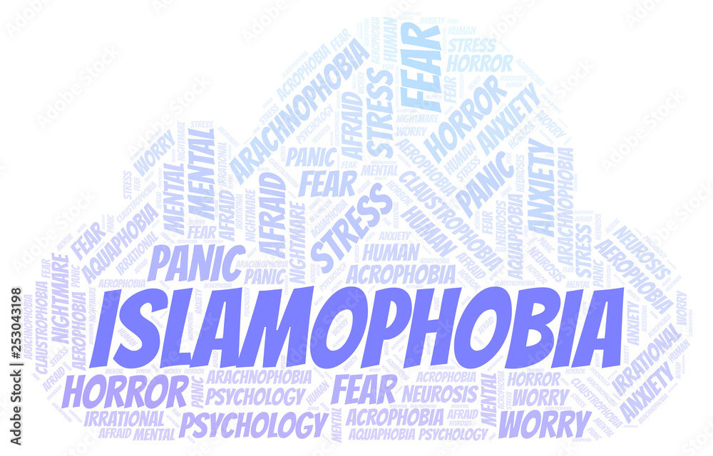 Obraz premium Islamophobia word cloud.