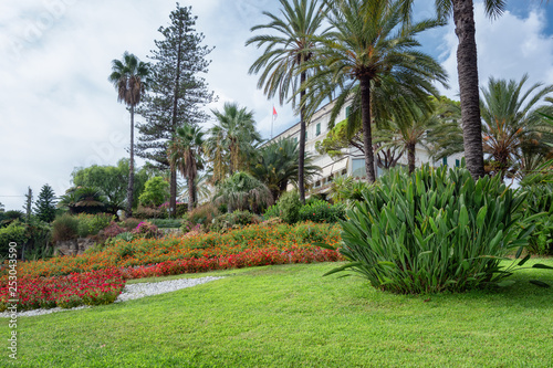 Beautiful blooming garden for a hotel on the Lungamare Imperatrice in San Remo