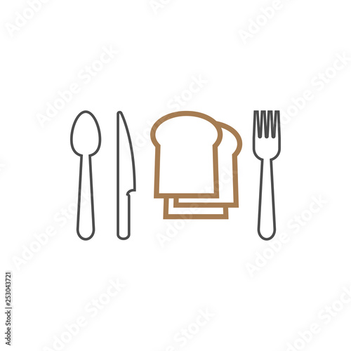 Cutlery icon design template vector isolated