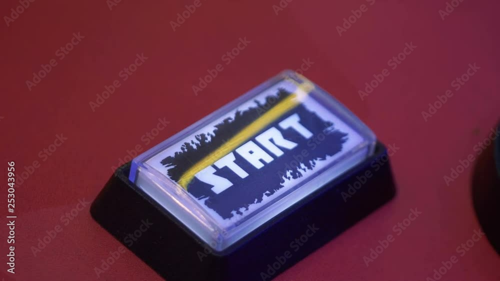Pressing a start button in 4k slow motion 60fps Pressing a start button in 4k slow motion 60fps
