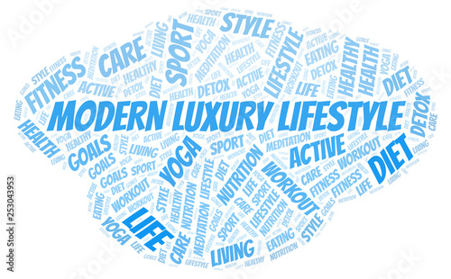 Modern Luxury Lifestyle word cloud.