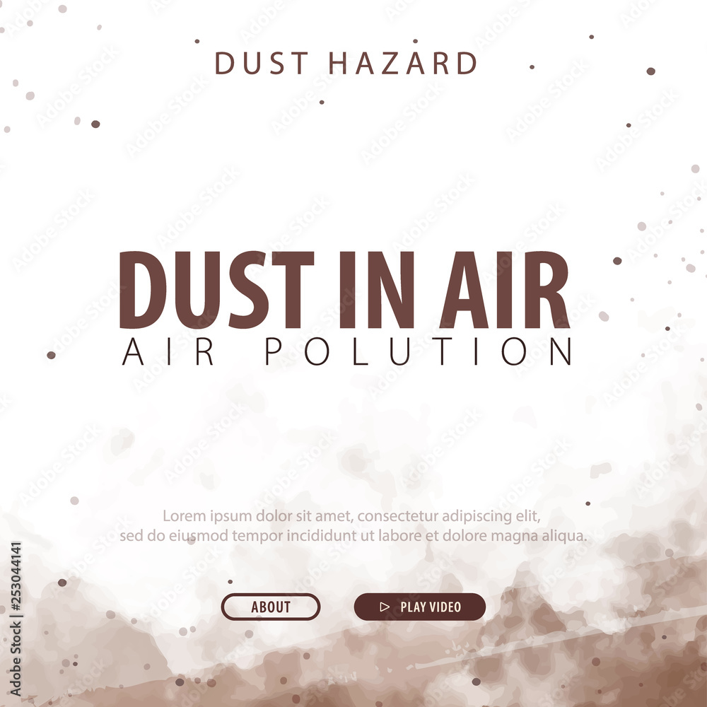 Dust in Air. Dust hazard. Polluted air. Vector Illustration.