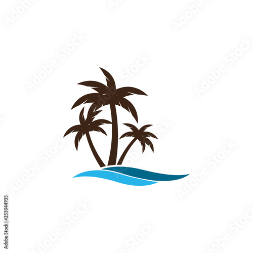 Palm tree icon design template vector isolated