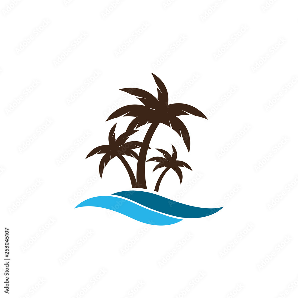 Palm tree icon design template vector isolated