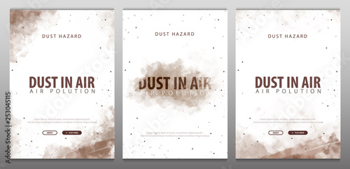 Dust in Air. Dust hazard. Polluted air. Vector Illustration.
