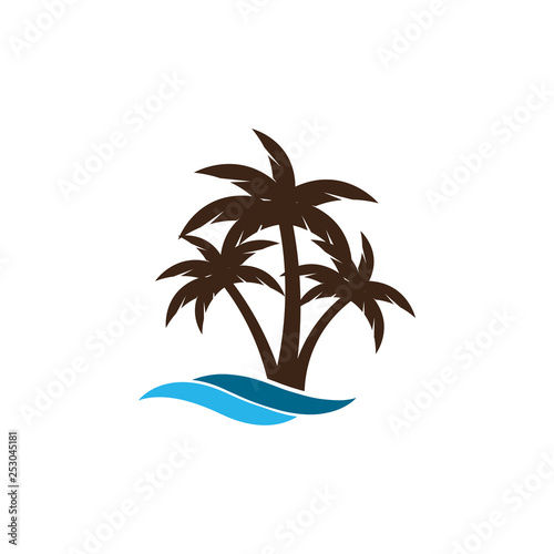 Palm tree icon design template vector isolated