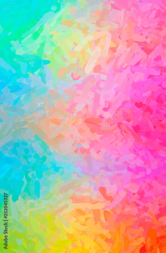 Illustration of abstract Red, Green, Yellow And Blue Impressionist Impasto Vertical background.