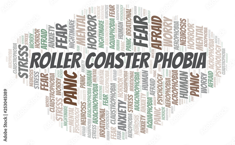 Fototapeta premium Roller Coaster Phobia word cloud.