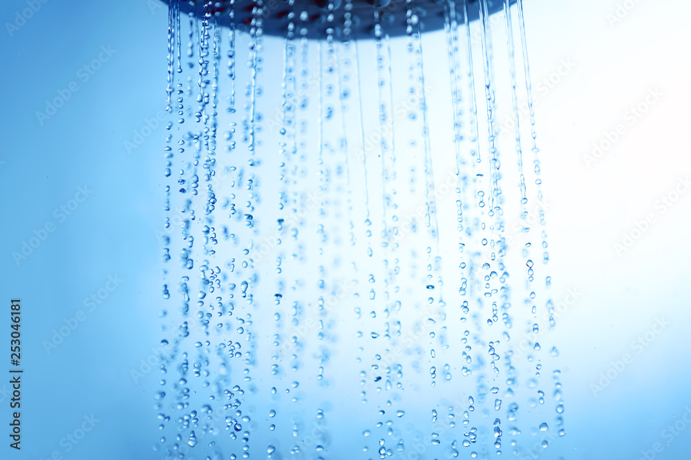 Showerhead and water drops.