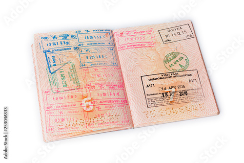 Passport with customs stamps