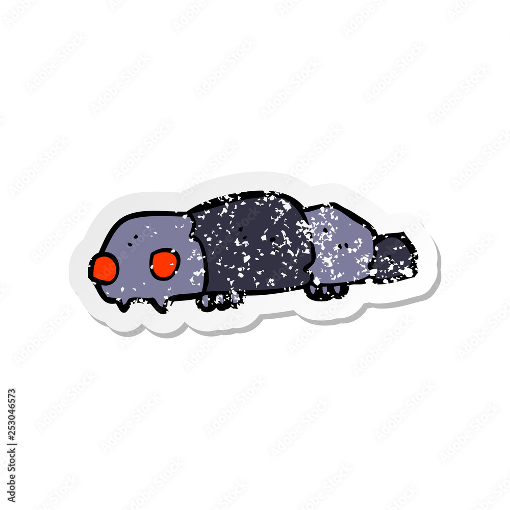retro distressed sticker of a cartoon insect retro distressed sticker of a cartoon insect