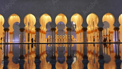 Abu Dhabi. Sheikh Zayed Bin Sultan Al Nahyan Mosque during night, Abu Dhabi, United Arab Emirates, UAE photo