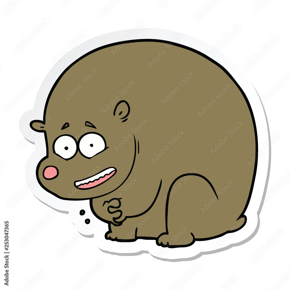 Naklejka premium sticker of a cartoon bear