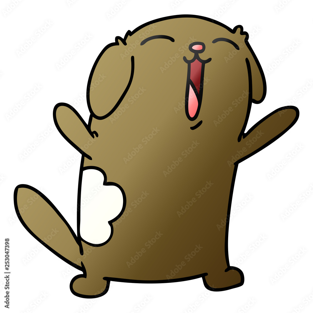 Fototapeta premium gradient cartoon of kawaii cute dog