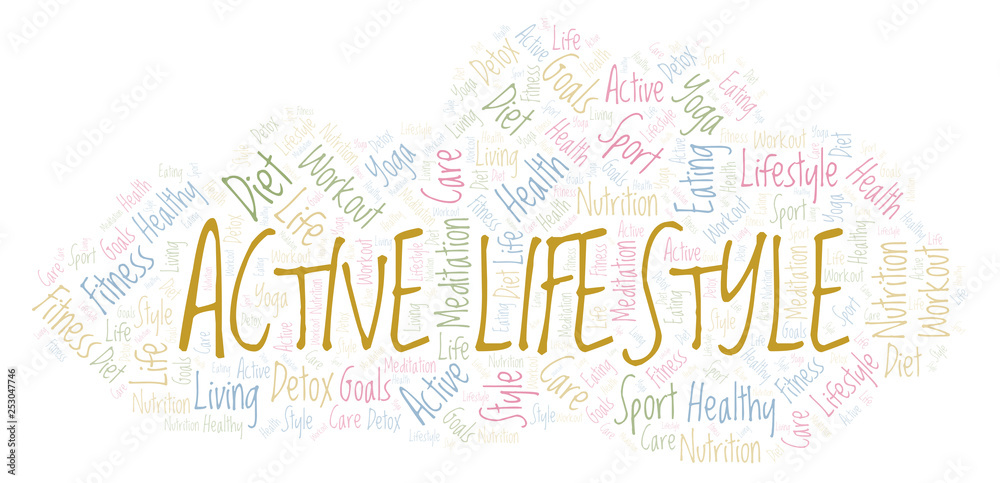 Active Lifestyle word cloud.