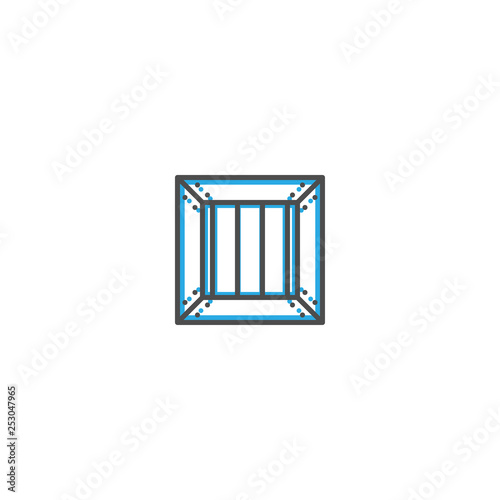 crate icon line design. Business icon vector illustration
