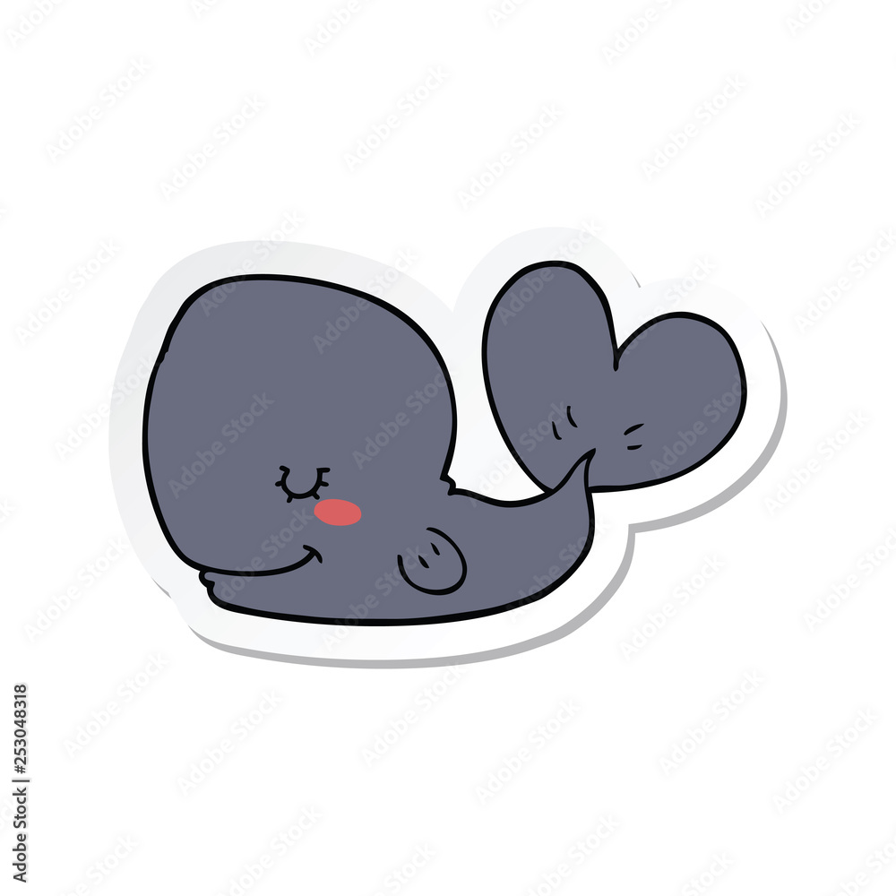 sticker of a cartoon whale sticker of a cartoon whale