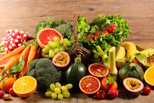 abundance fruit and vegetable