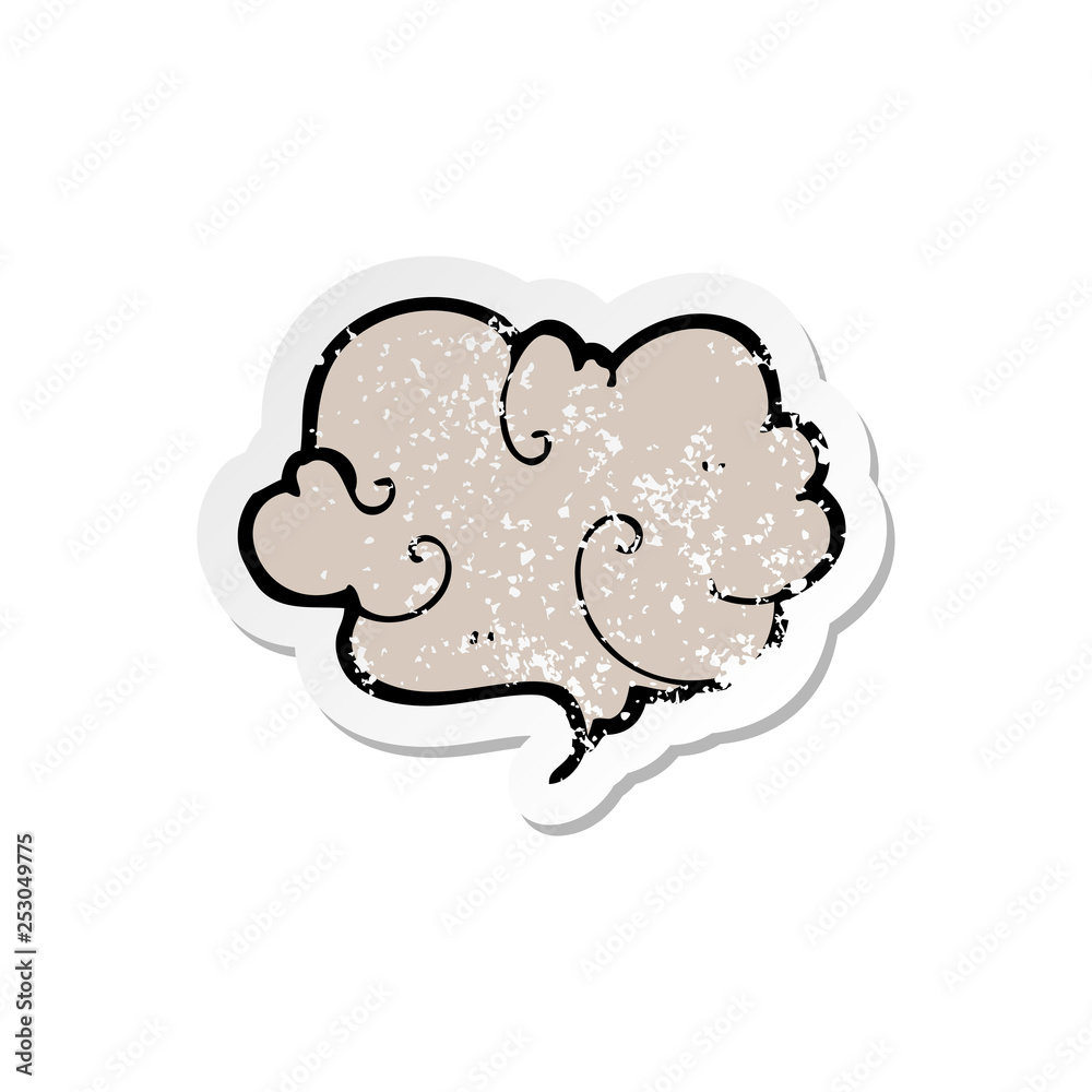retro distressed sticker of a cartoon cloud of smoke retro distressed sticker of a cartoon cloud of smoke