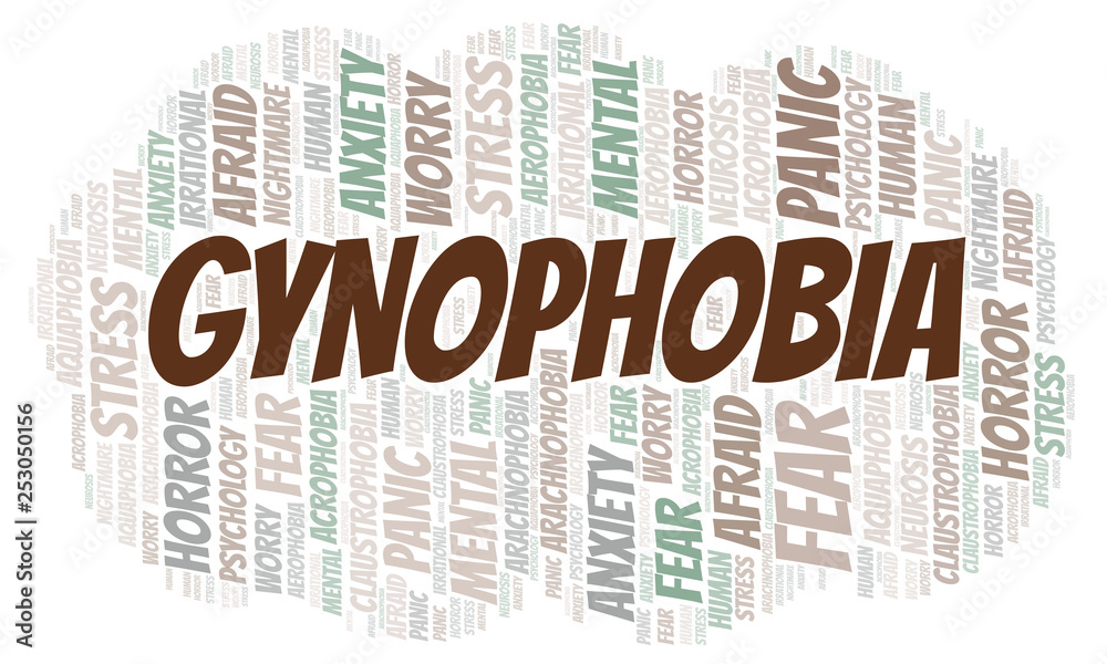 Fototapeta premium Gynophobia word cloud.