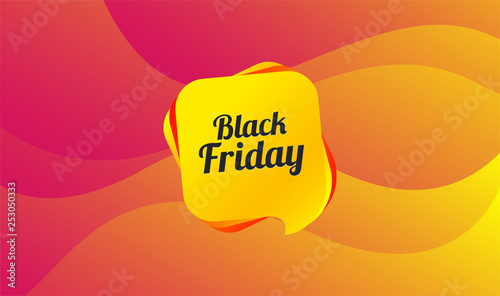 Black Friday sale sign icon. Special offer symbol. Wave background. Abstract shopping banner. Template for design. Vector