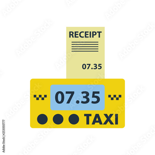 Taxi meter with receipt icon
