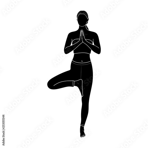 Tree Pose / Vrksasana. Vector.