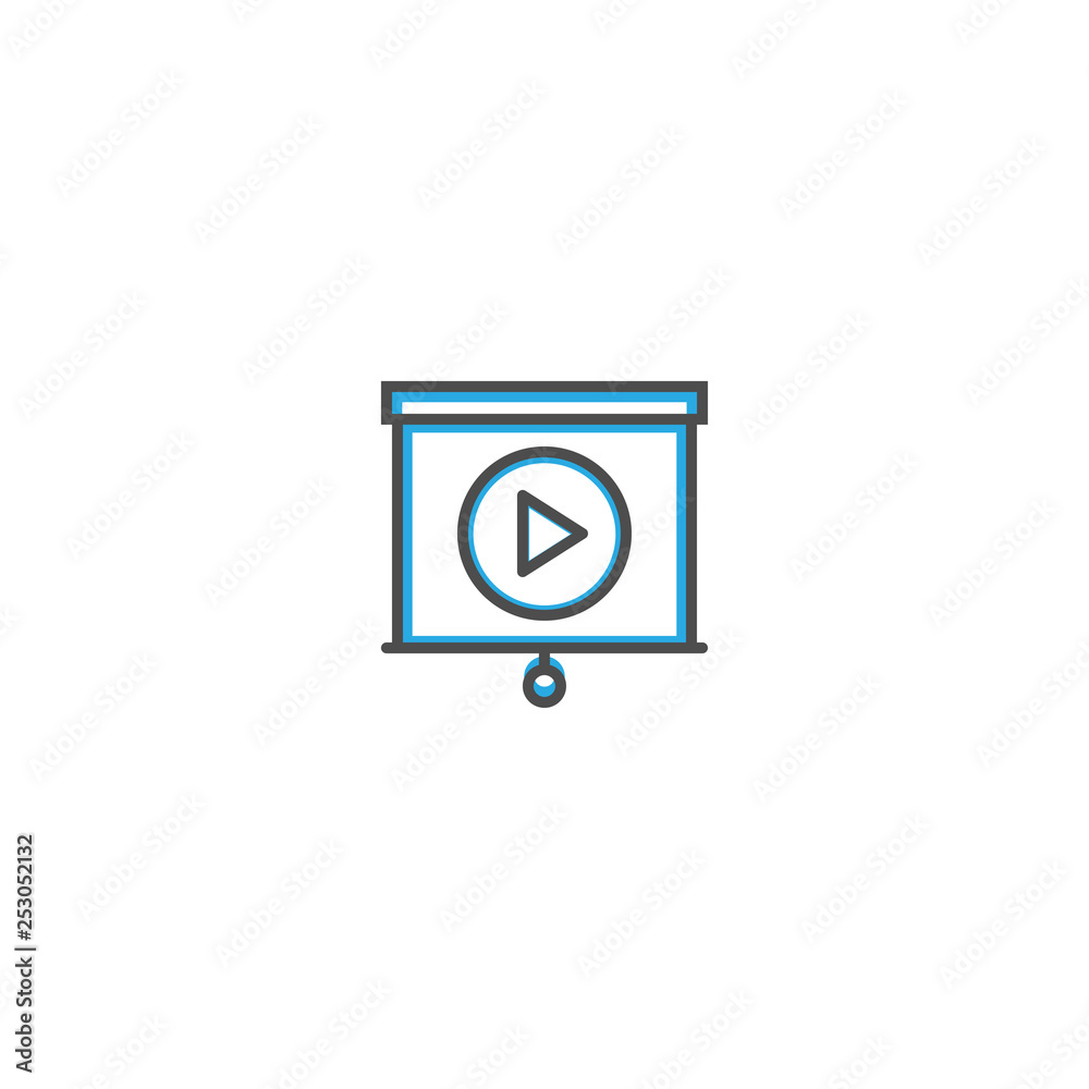 presentation icon line design. Business icon vector illustration