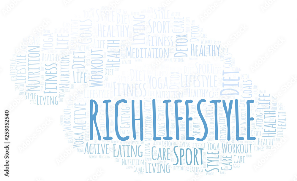 Fototapeta premium Rich Lifestyle word cloud.