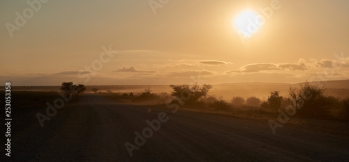 Sunset in the Namibia desert