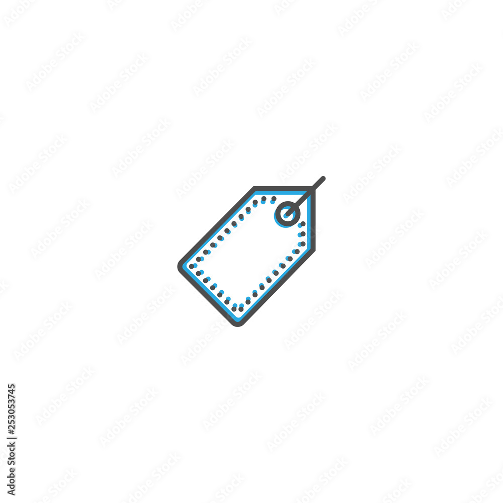 price tag icon line design. Business icon vector illustration