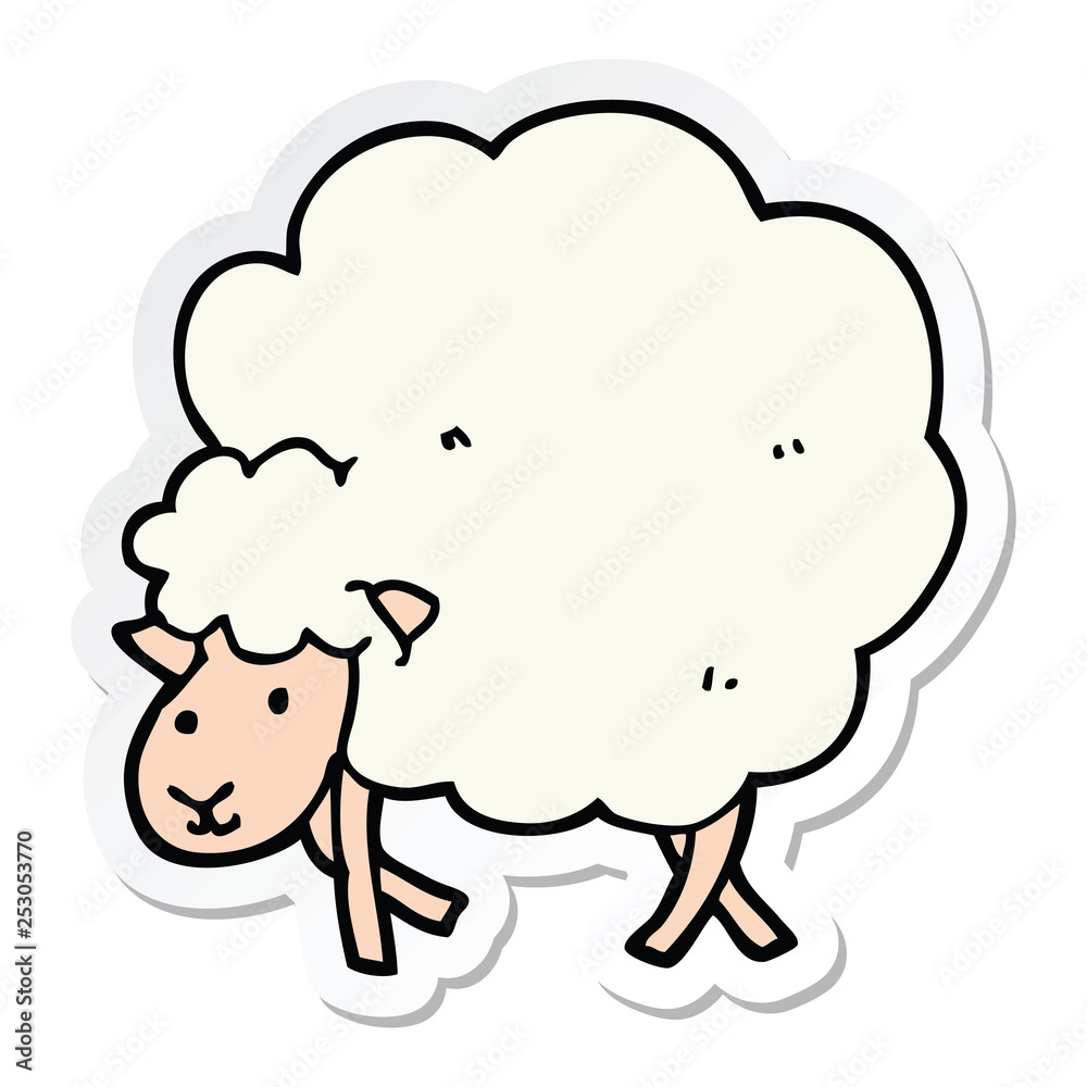sticker of a cartoon sheep sticker of a cartoon sheep