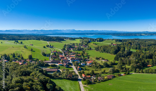 View of Holzhausen on Lake Starnberg, Bavaria, Germany photo